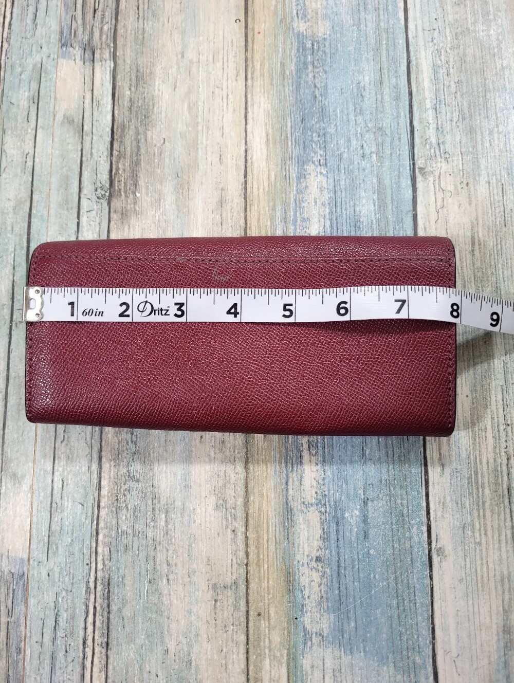 COACH Burgundy Leather Continental Wallet - Picture 5 of 10